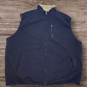 Duke Haband Men's Navy Blue Fleece Sherpa Lined Winter Outdoor Travel Vest Sz 4X